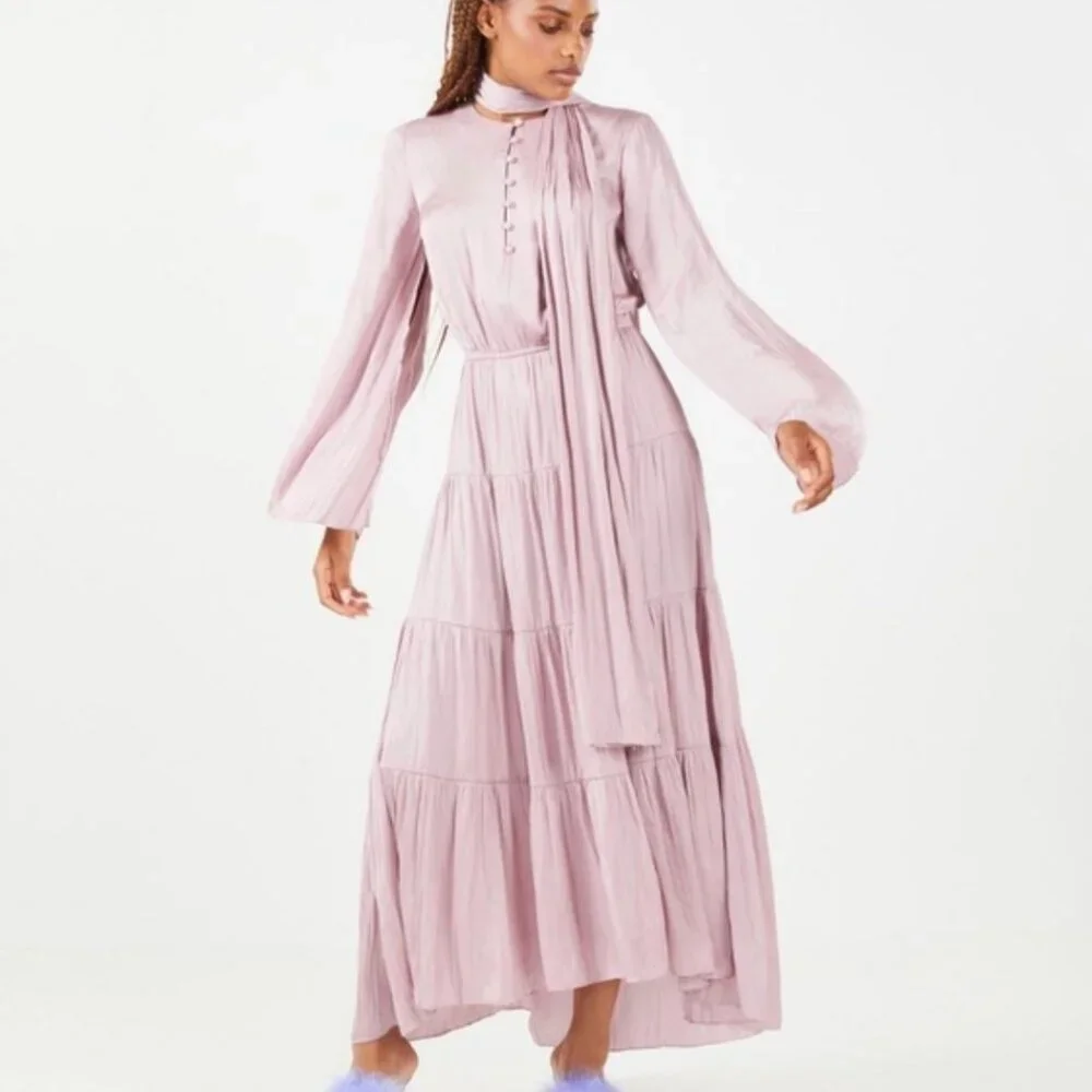 BRAND NEW BCBG MAXAZRIA Elisa Tiered Maxi Dress DAWN PINK - Picture 3 of 9
